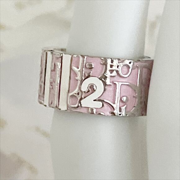 DIOR Pink Trotter No 2 Ring Oblique Band Vintage Circa 2000s - Picture 1 of 10